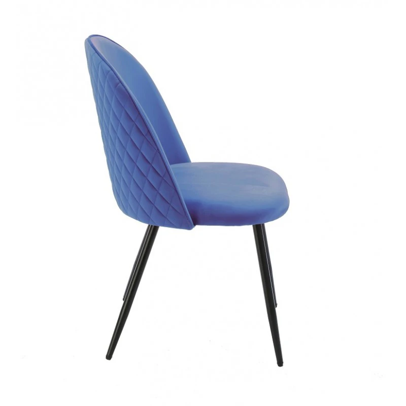 silla magda metal tapizado velvet azul