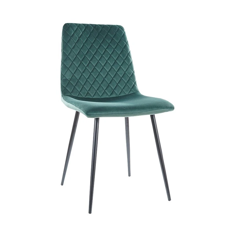 silla lucia metal tapizado velvet verde oscuro