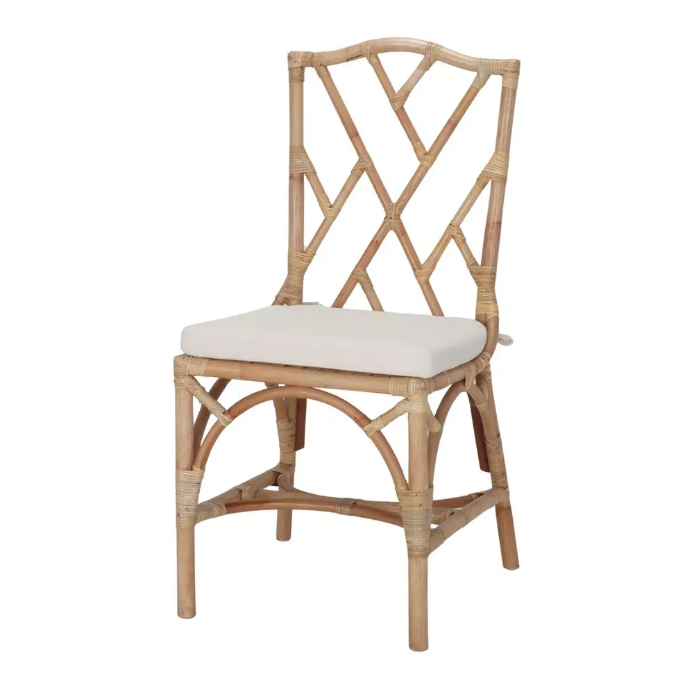 silla rattan natural chippendale cojin 01